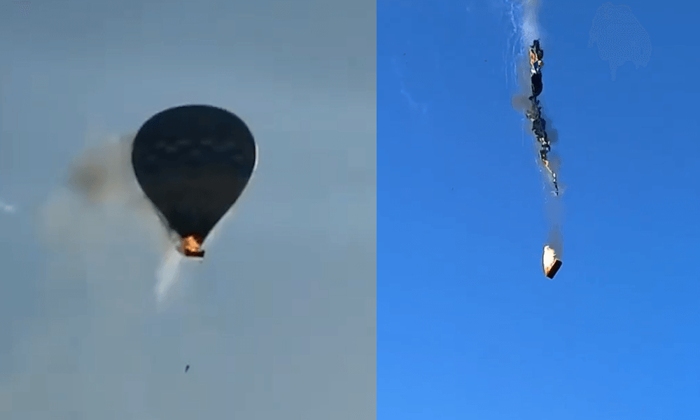 Eight killed and 13 injured as tourist hot-air balloon erupts in flames over Brazil's Praia Grande
