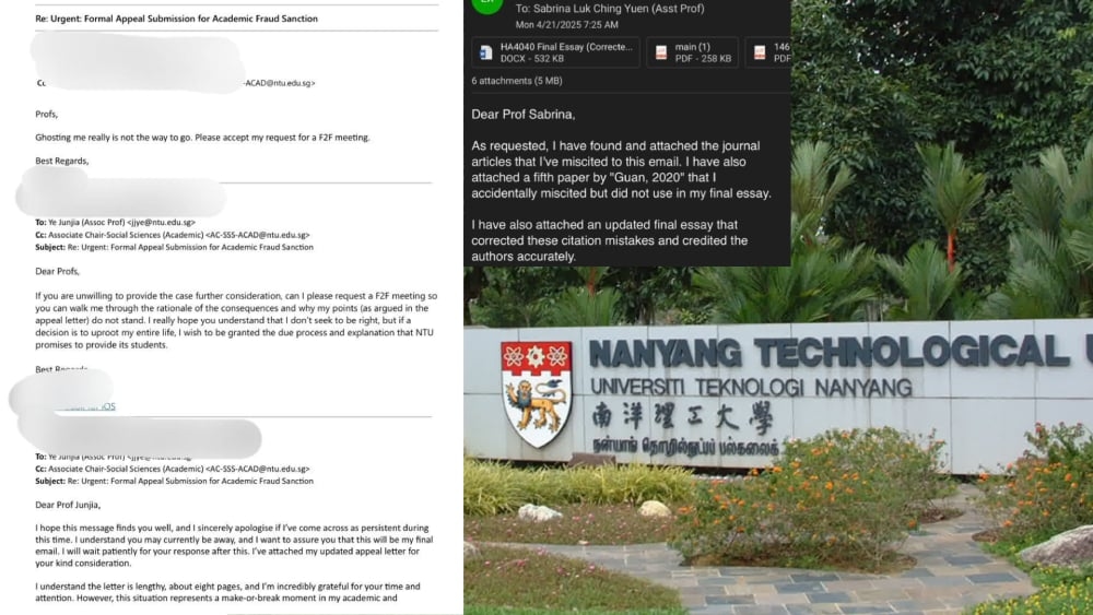 NTU student accuses university of misrepresentation over generative AI misconduct case