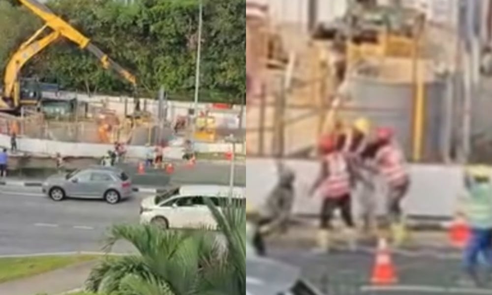 Netizens praise migrant workers who rescued driver after sinkhole incident at Tanjong Katong Road South