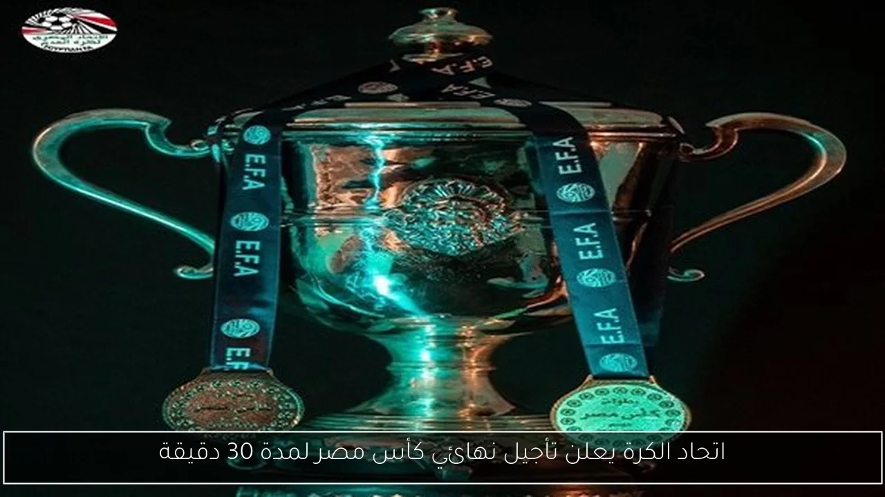 اتحاد الكرة يعلن تأجيل نهائي كأس مصر لمدة 30 دقيقة