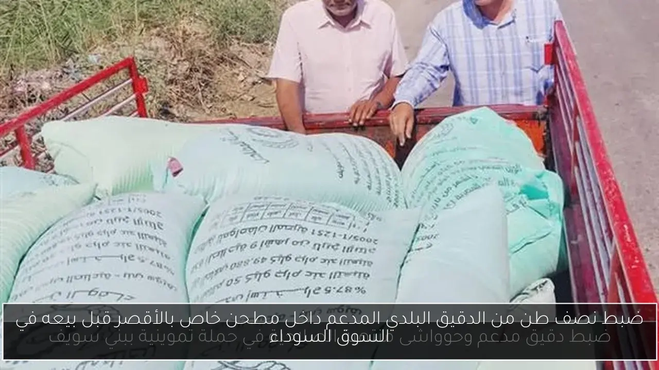 ضبط نصف طن من الدقيق البلدي المدعم داخل مطحن خاص بالأقصر قبل بيعه في السوق السوداء
