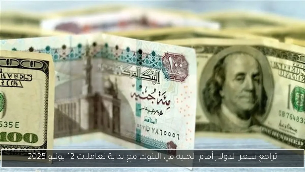 تراجع سعر الدولار أمام الجنيه في البنوك مع بداية تعاملات 12 يونيو 2025