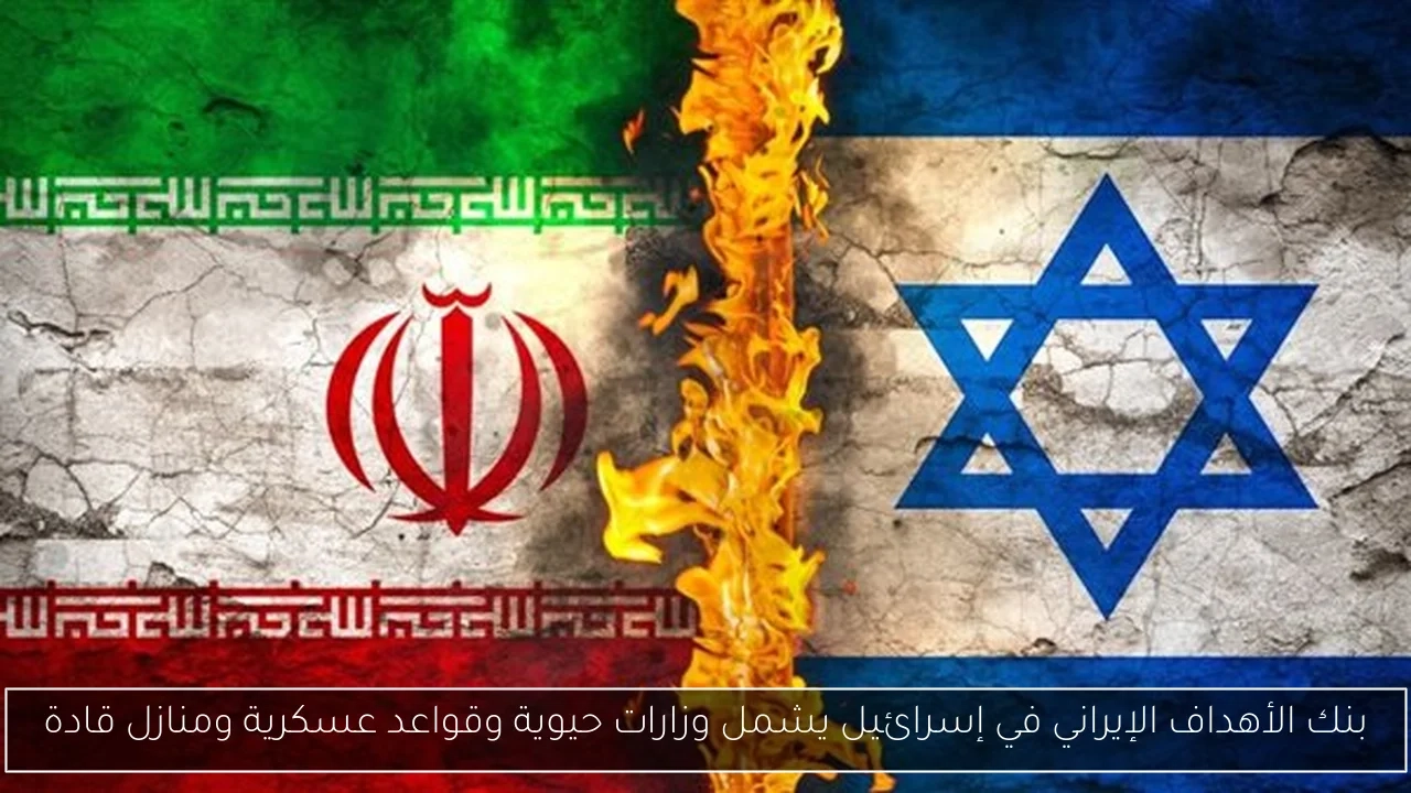 بنك الأهداف الإيراني في إسرائيل يشمل وزارات حيوية وقواعد عسكرية ومنازل قادة