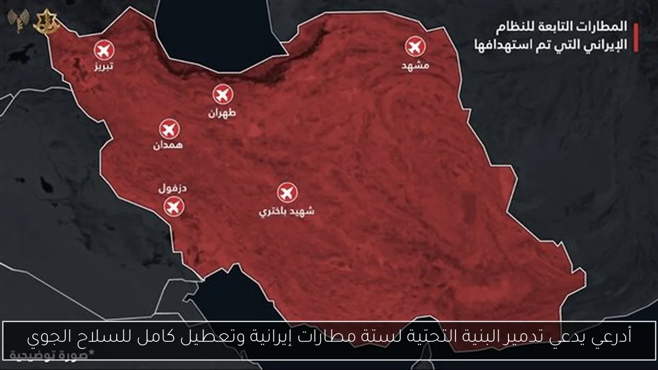 أدرعي يدعي تدمير البنية التحتية لستة مطارات إيرانية وتعطيل كامل للسلاح الجوي