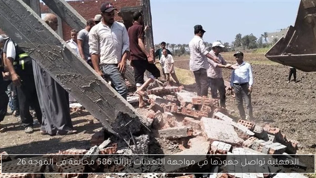 الدقهلية تواصل جهودها في مواجهة التعديات بإزالة 586 مخالفة في الموجة 26