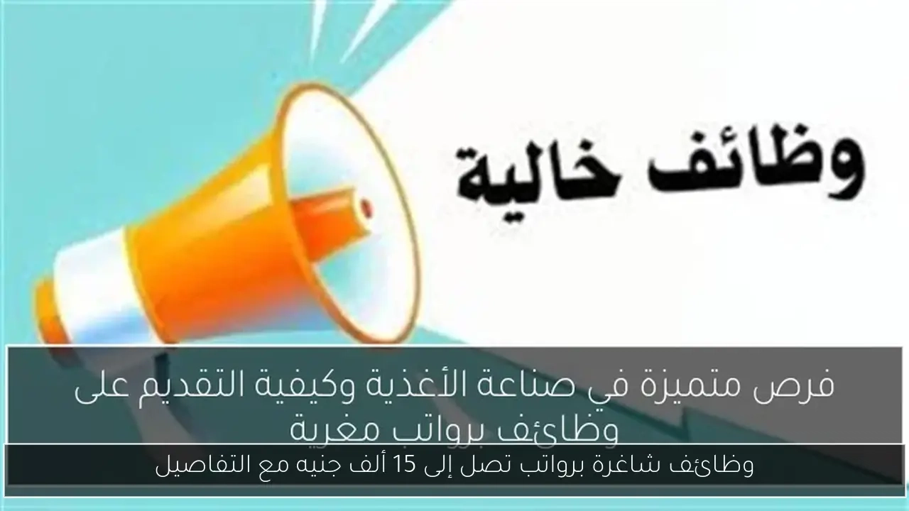 وظائف شاغرة برواتب تصل إلى 15 ألف جنيه مع التفاصيل