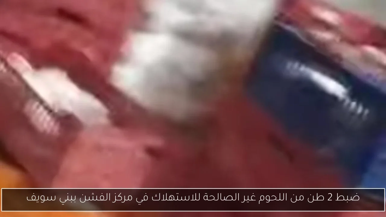 ضبط 2 طن من اللحوم غير الصالحة للاستهلاك في مركز الفشن ببني سويف
