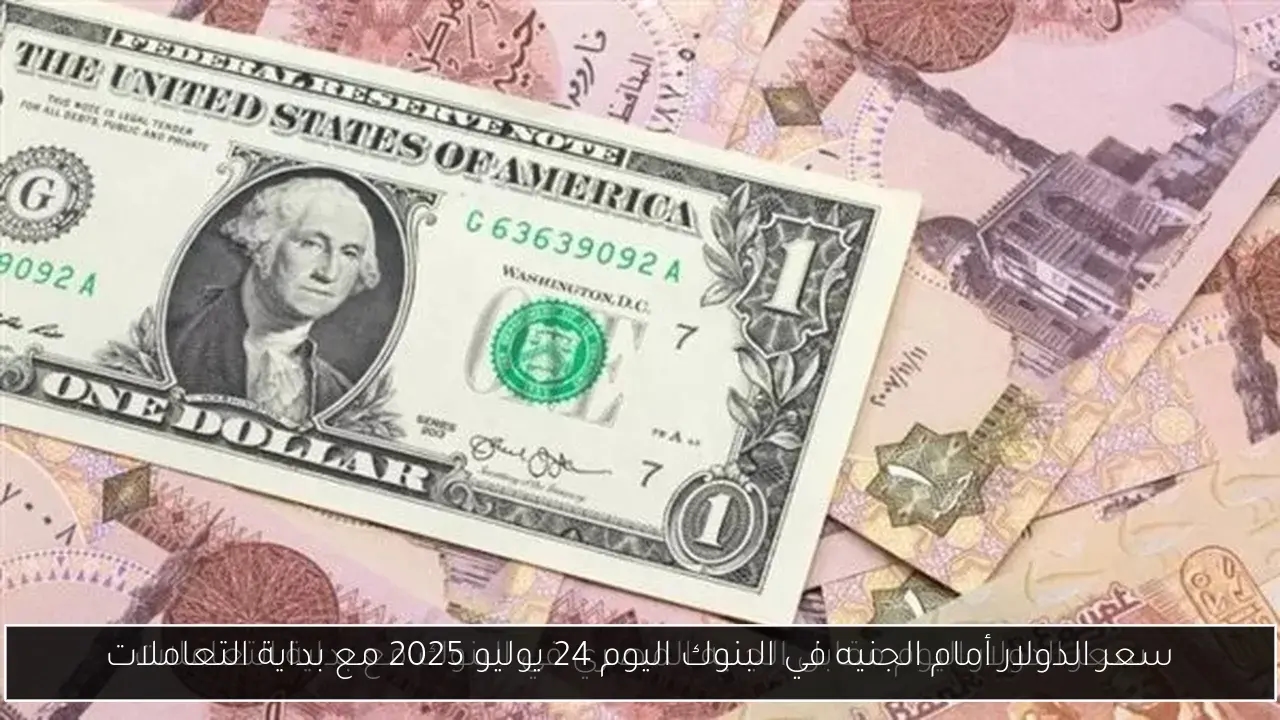 سعر الدولار أمام الجنيه في البنوك اليوم 24 يوليو 2025 مع بداية التعاملات