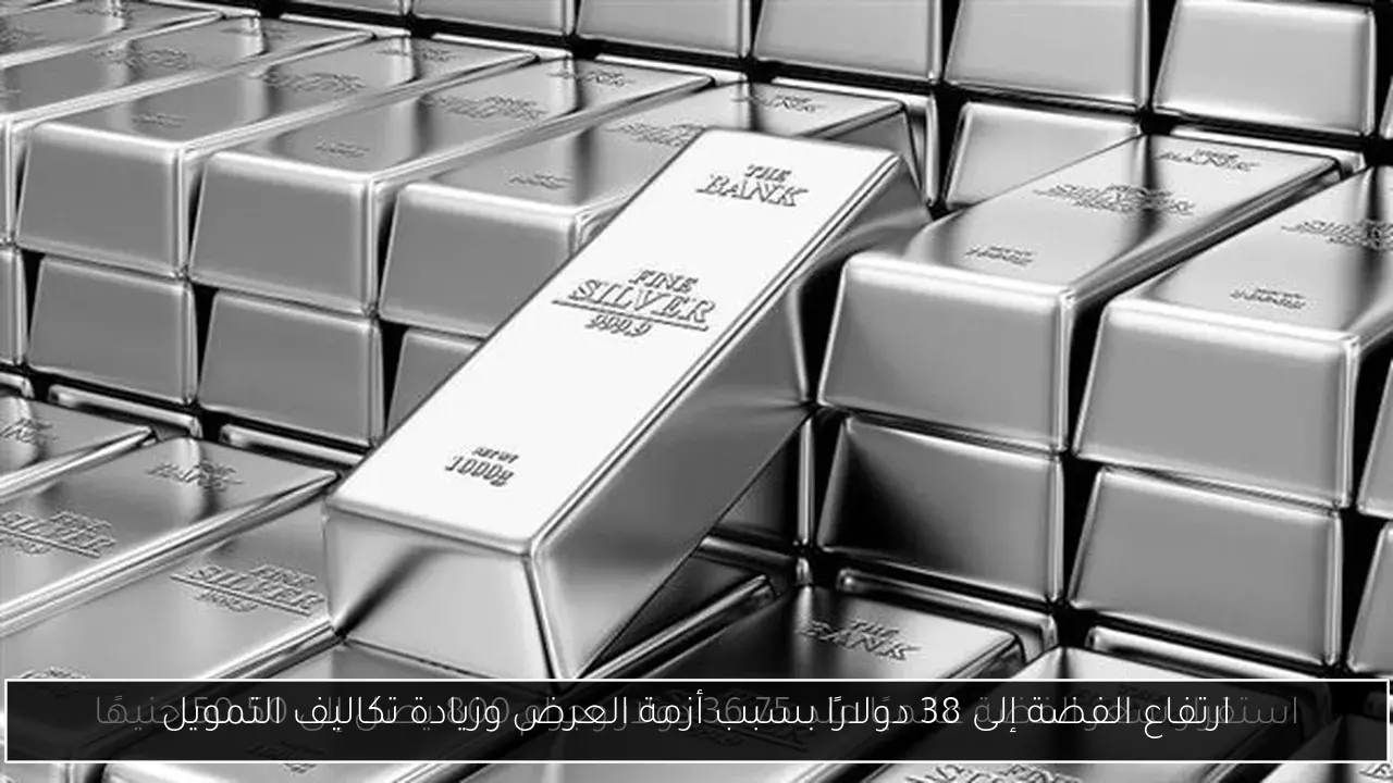 ارتفاع الفضة إلى 38 دولارًا بسبب أزمة العرض وزيادة تكاليف التمويل