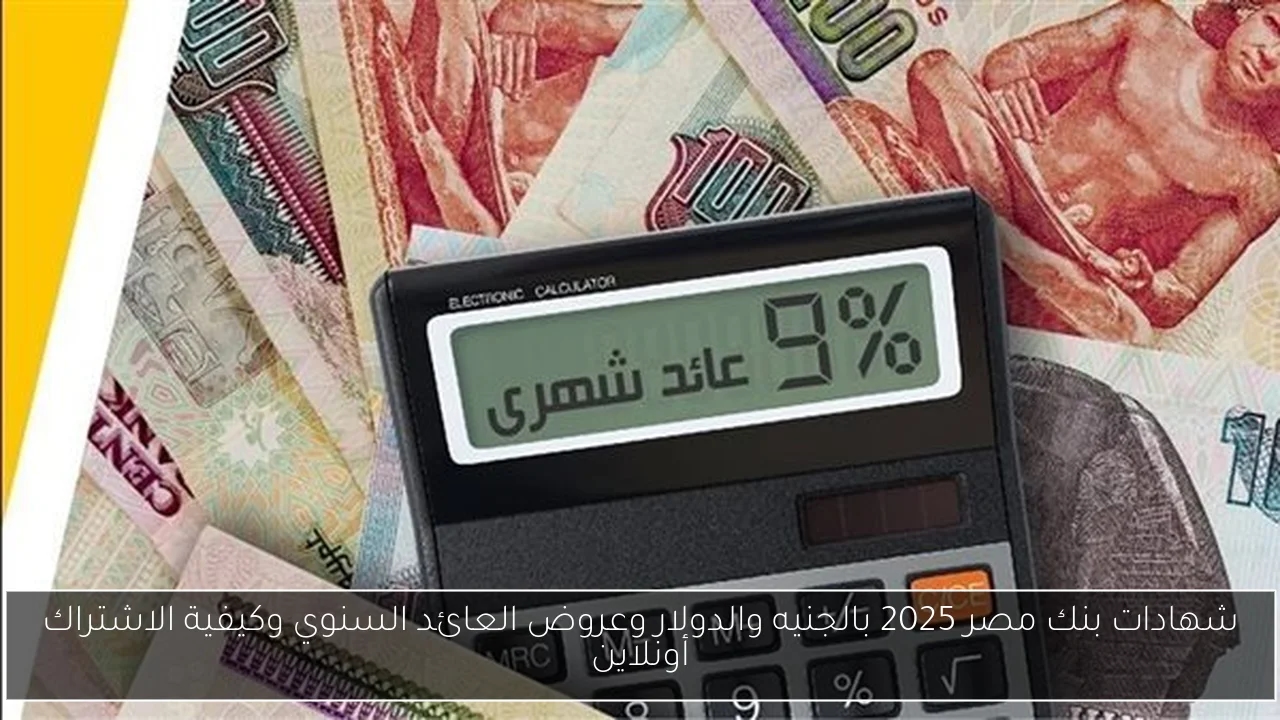 شهادات بنك مصر 2025 بالجنيه والدولار وعروض العائد السنوي وكيفية الاشتراك أونلاين