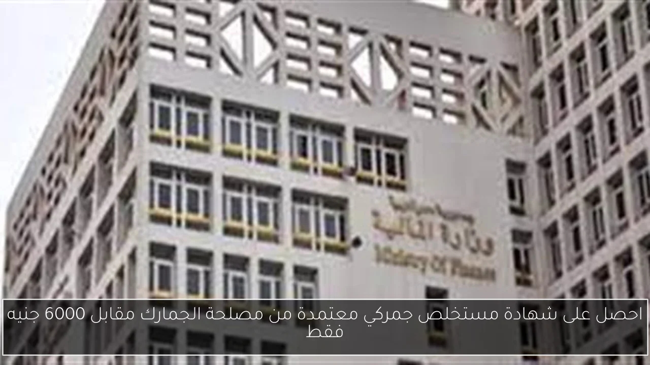 احصل على شهادة مستخلص جمركي معتمدة من مصلحة الجمارك مقابل 6000 جنيه فقط
