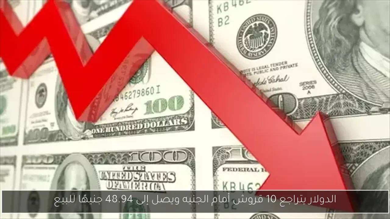 الدولار يتراجع 10 قروش أمام الجنيه ويصل إلى 48.94 جنيهًا للبيع