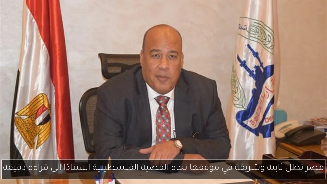 مصر تظل ثابتة وشريفة في موقفها تجاه القضية الفلسطينية استنادًا إلى قراءة دقيقة