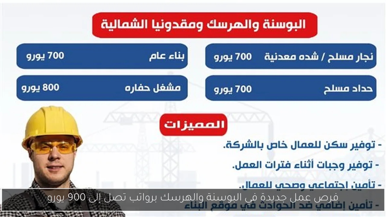 فرص عمل جديدة في البوسنة والهرسك برواتب تصل إلى 900 يورو