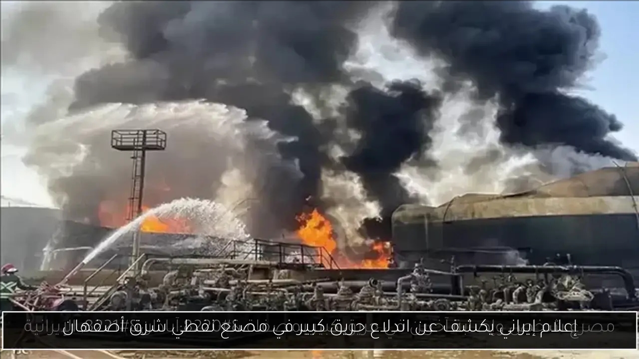 إعلام إيراني يكشف عن اندلاع حريق كبير في مصنع نفطي شرق أصفهان