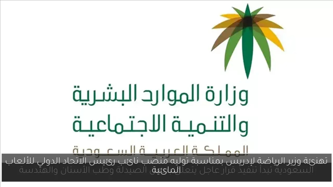 تهنئة وزير الرياضة لإدريس بمناسبة توليه منصب نائب رئيس الاتحاد الدولي للألعاب المائية