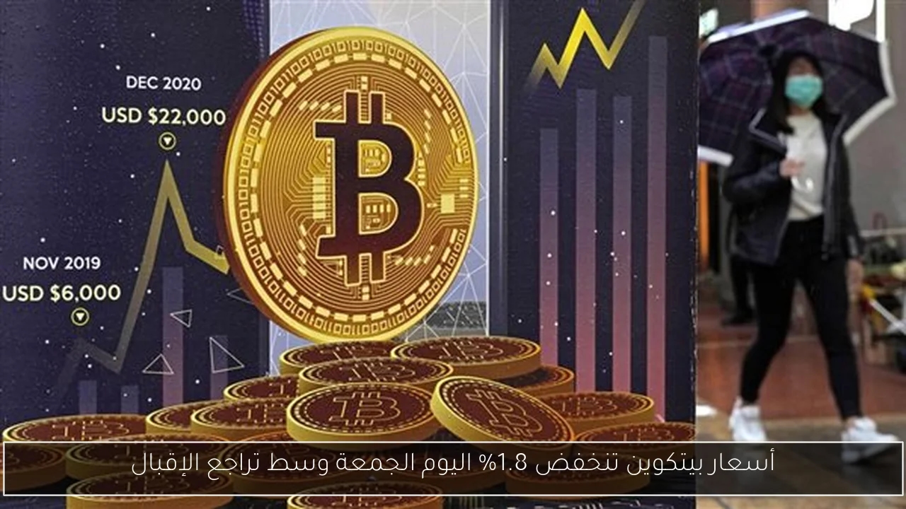 أسعار بيتكوين تنخفض 1.8% اليوم الجمعة وسط تراجع الإقبال