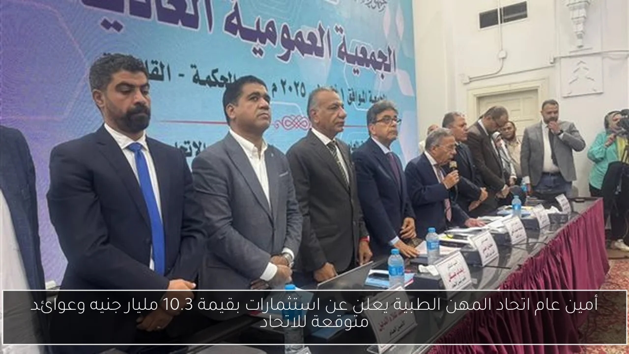 أمين عام اتحاد المهن الطبية يعلن عن استثمارات بقيمة 10.3 مليار جنيه وعوائد متوقعة للاتحاد