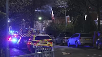 Emergency services attend huge fire at synagogue in Salford Manchester