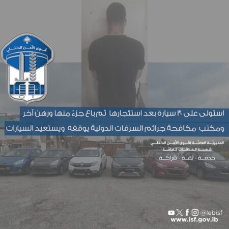 استولى على 30 سيارة بعد استئجارها ثم باع جزءً منها ورهن آخر