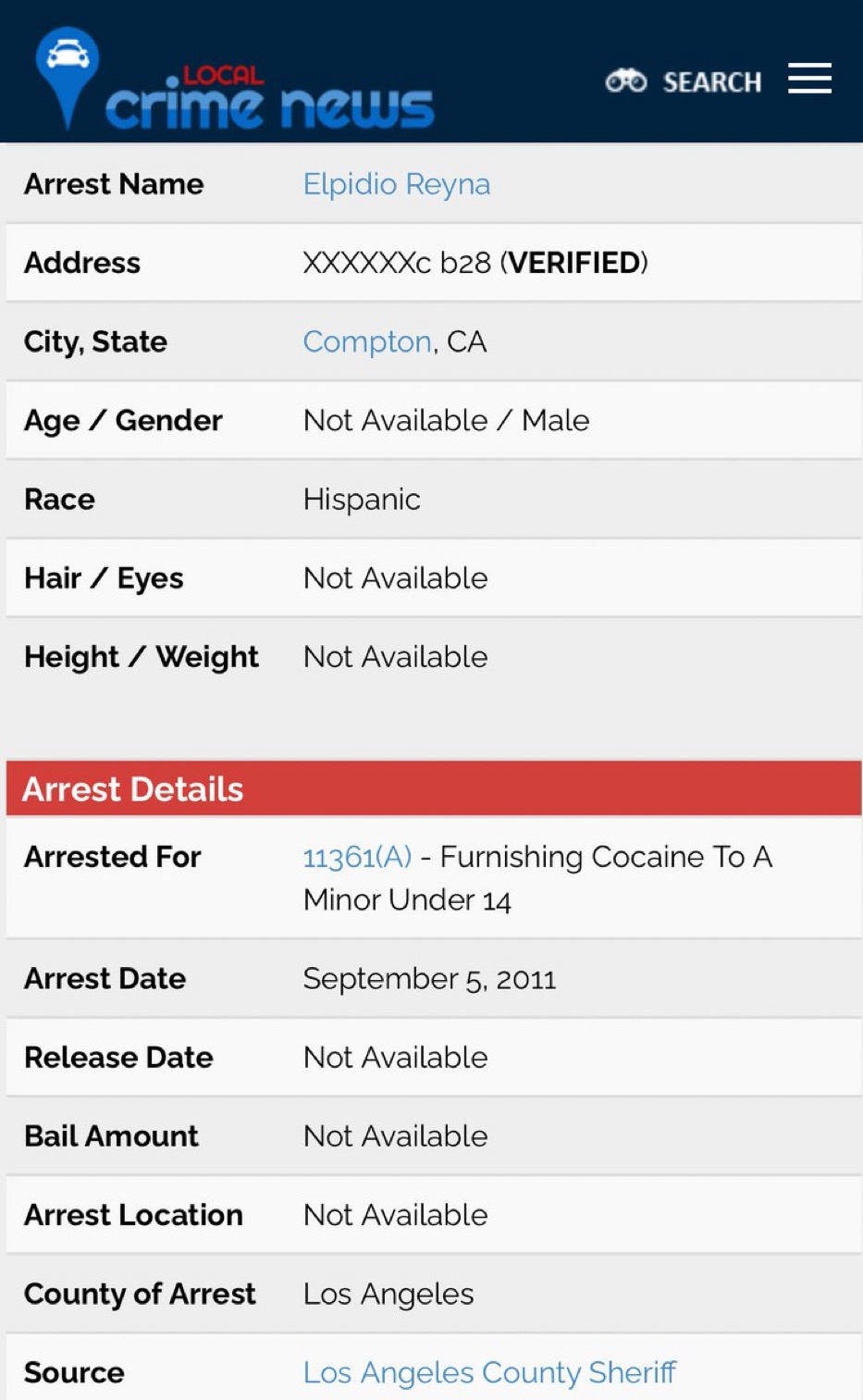 Elpidio Reyna: Someone with the same name as the alleged rock thrower was arrested in 2011 in Los Angeles