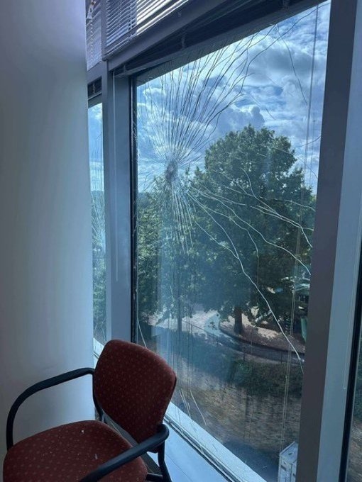 NEW PHOTO: CDC headquarters hit by gunfire