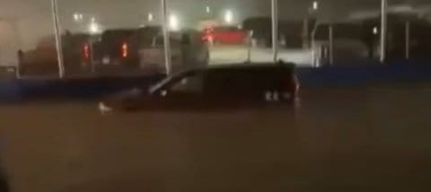 Video: Vehicles trapped in floodwaters at Wisconsin State