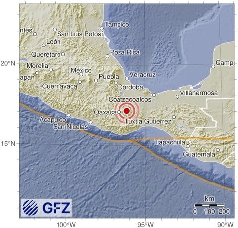Preliminary 5.8 Oaxaca Earthquake Strikes at 10km Depth – No Immediate Damage Reported