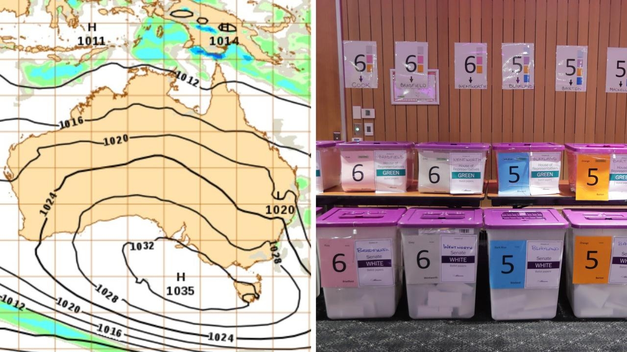 Rain in Sydney and Brisbane on election day
