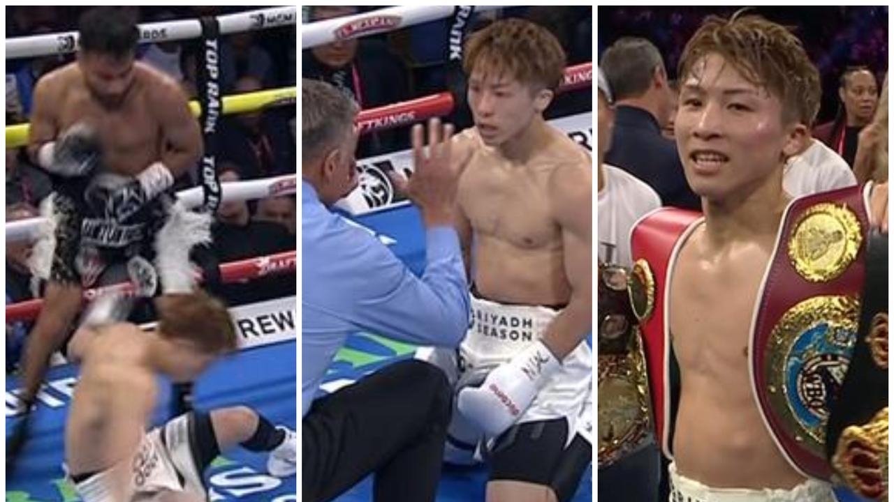 Unbeaten megastar Naoya Inoue survives shock knockdown against 100-1 outsider