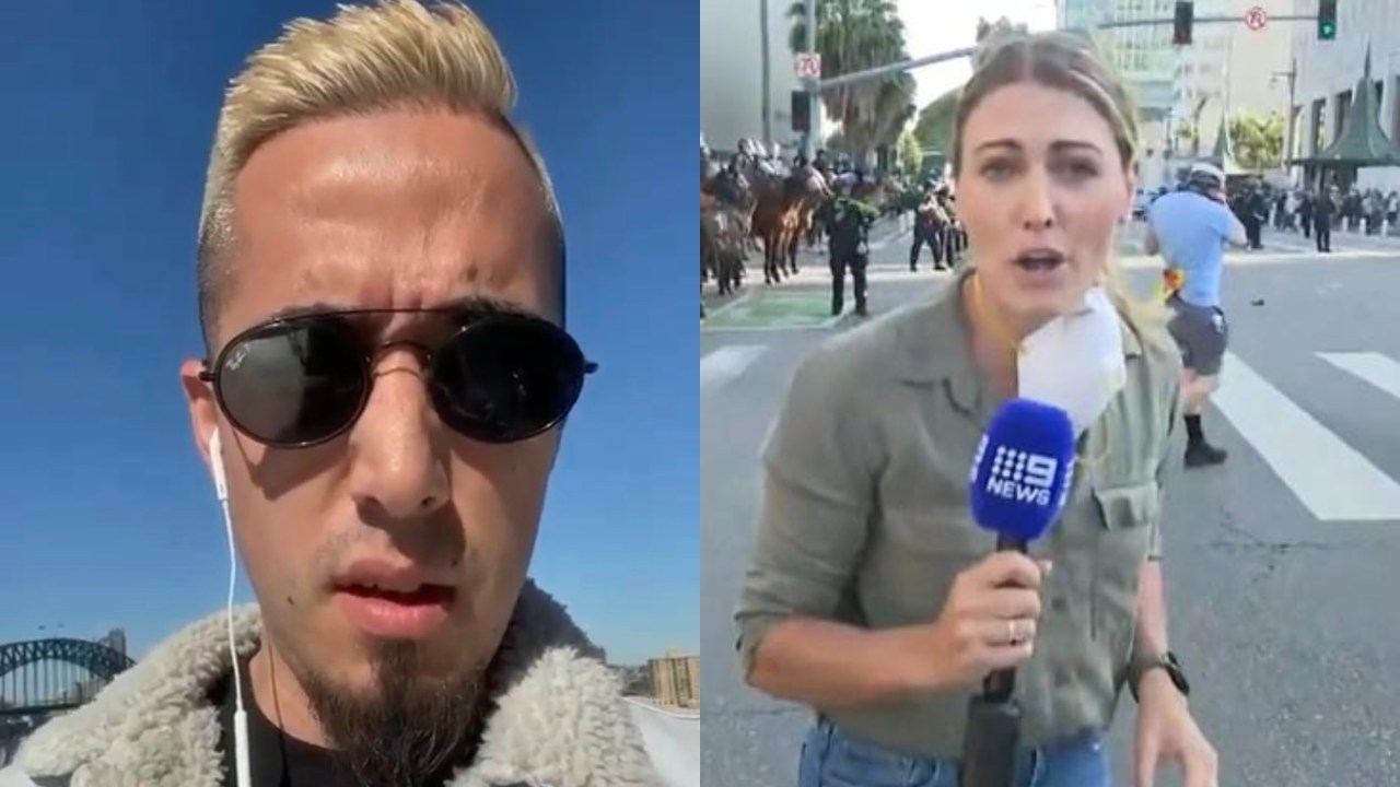 'Can't ignore the irony': Anti-lockdown protest organiser points out 'double standard' after Australian journalist shot by rubber bullets in US previously celebrated his jailing