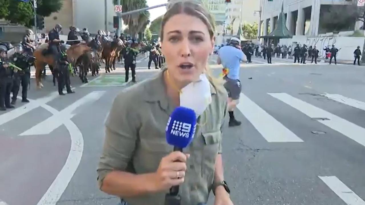 Australian reporter defiant after being hit by nonlethal munition during LA protests