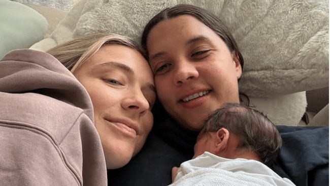 Sam Kerr and fiancée Kristie Mewis announce the arrival of their baby boy, sharing his distinctive name and a heartwarming first photo