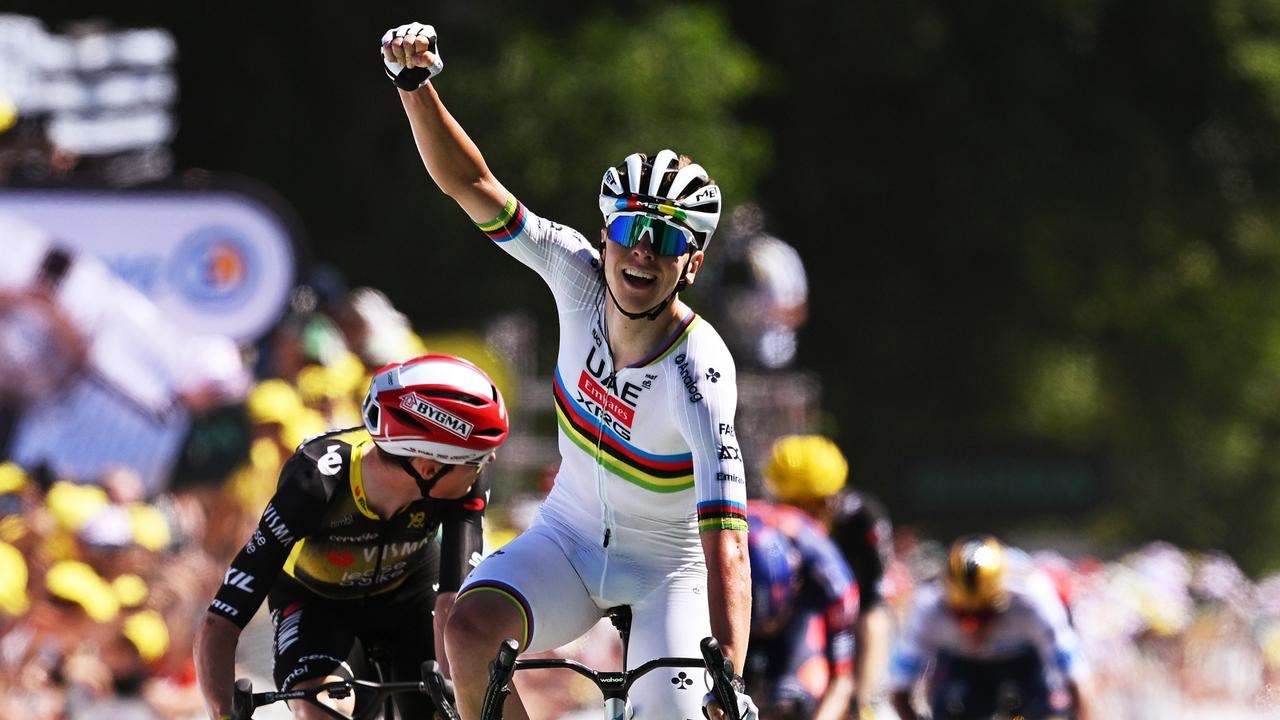 Aussie hopes battered by crashes as Tadej Pogacar dominates Tour de France Stage 7