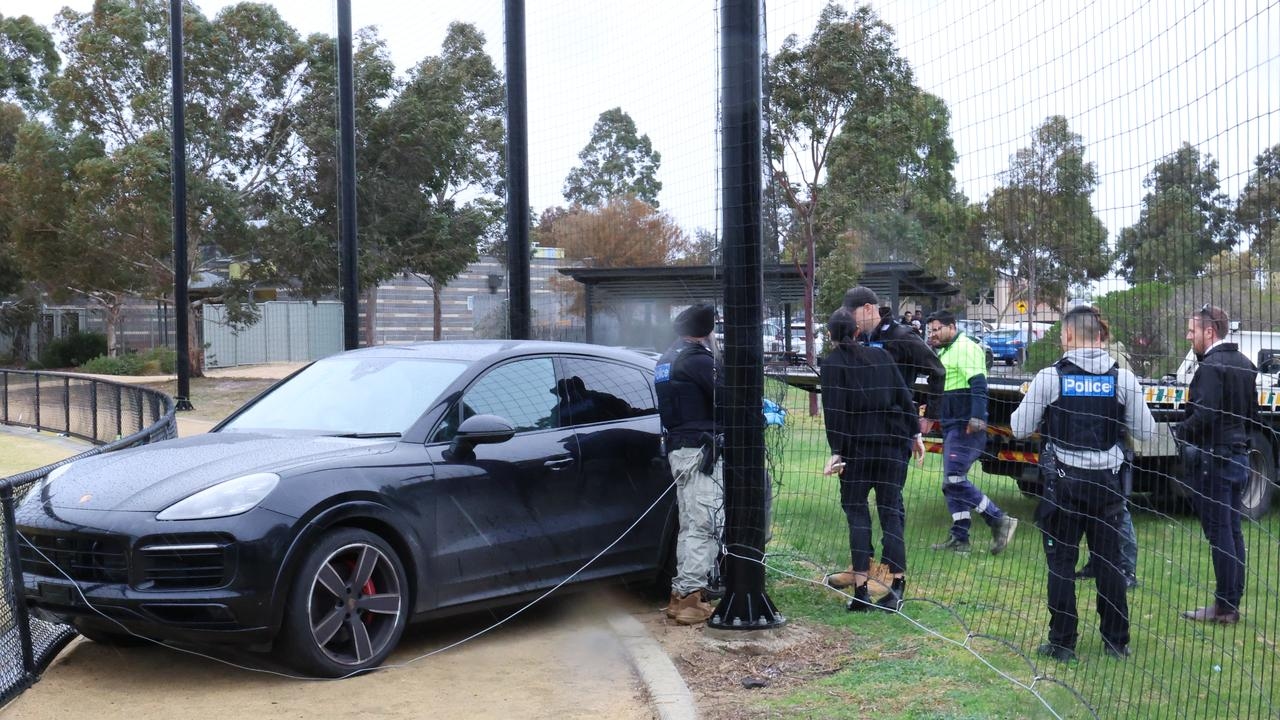 Stolen Porsche crashes near Manor Lakes College, school sent into lockdown