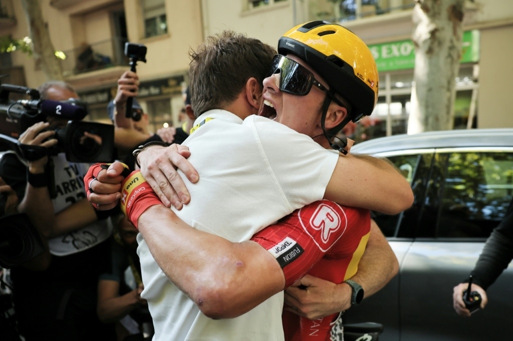 Abrahamsen wins Tour de France stage as Pogacar survives scare