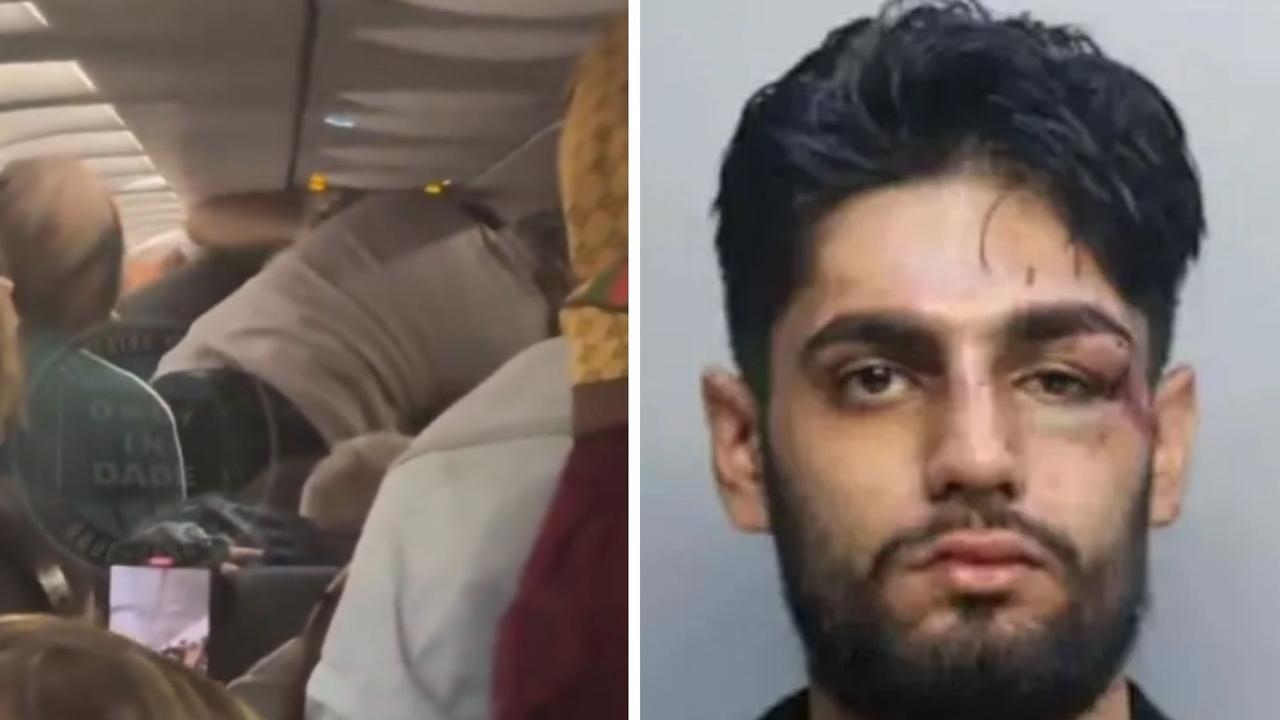 Man bruised, beaten and arrested after sparking wild in-flight brawl