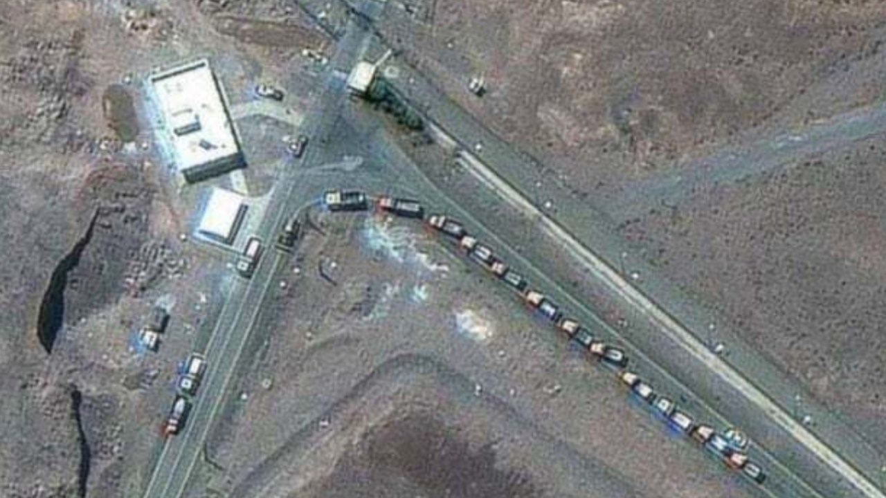 Satellite images show trucks lined up at Iran's Fordow nuclear facility before US airstrikes