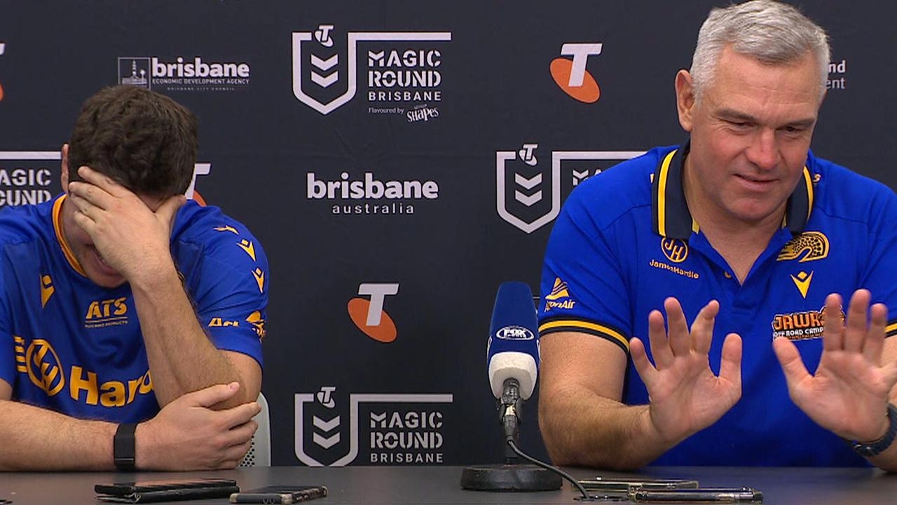 ‘Don't have enough money': Eels coach's cheeky response to question about controversial call