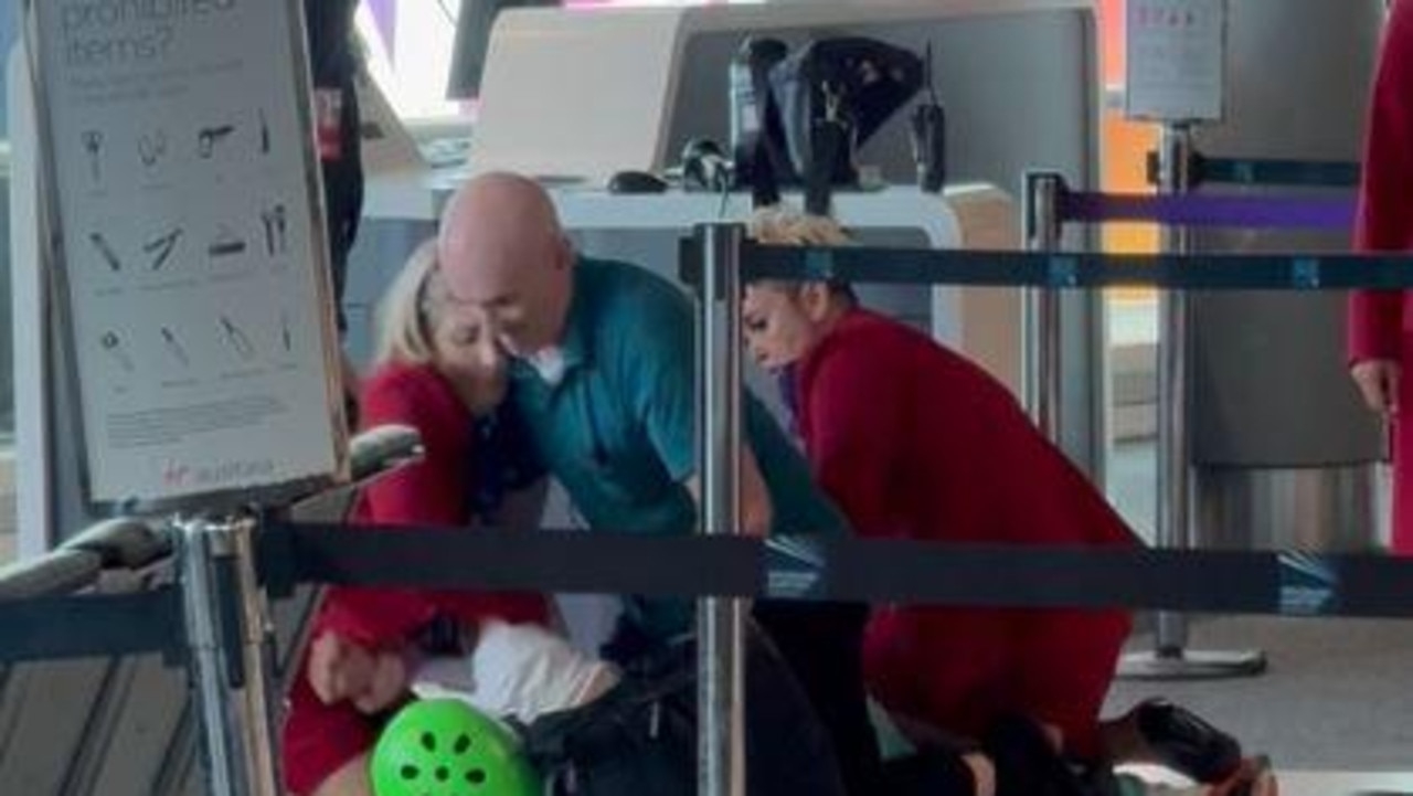 Man body-slammed to ground in dramatic citizen's arrest at Brisbane Airport