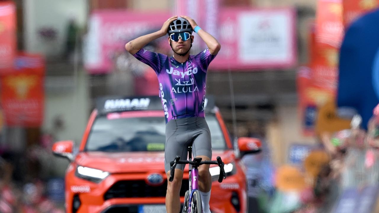 ‘Celebrate the good old Aussie way': Luke Plapp claims emotional Giro d'Italia stage win after epic solo escape