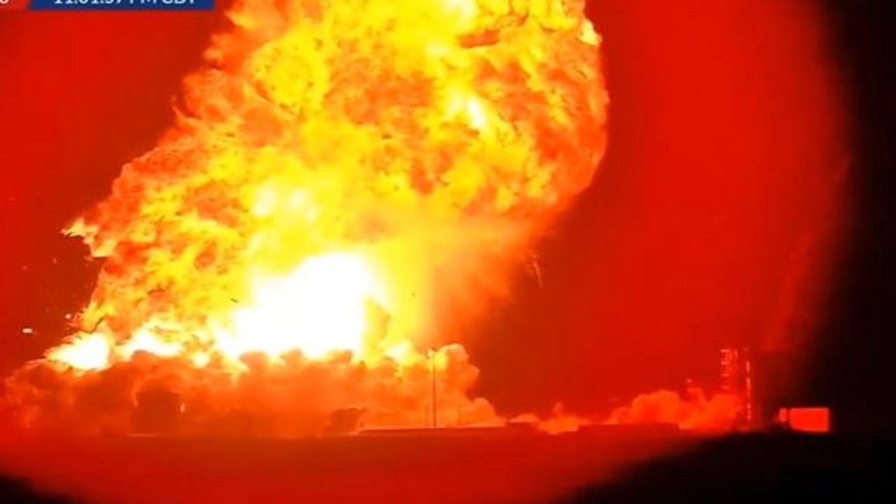 Dramatic scenes as Elon Musk's rocket explodes during test
