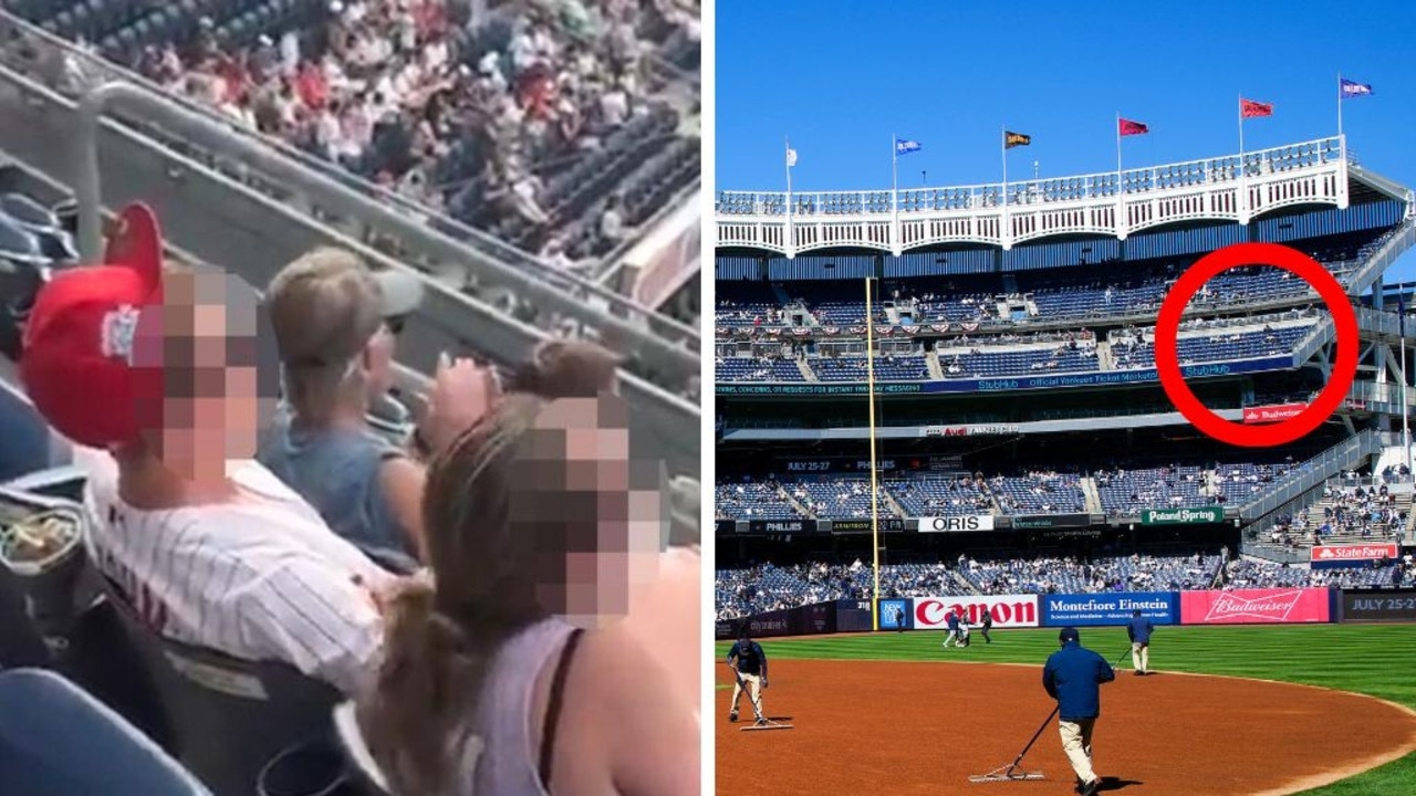 ‘F***ing nuts': Young couple caught on video in stadium sex act