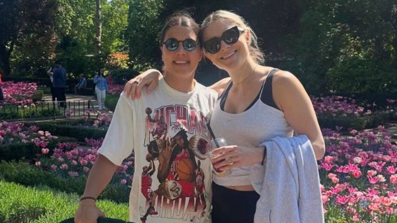 Adorable scenes as Sam Kerr and Kristie Mewis step out with baby