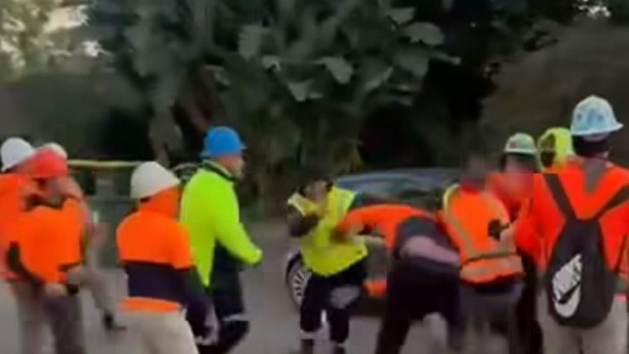 Wild brawl at Sydney construction site under investigation