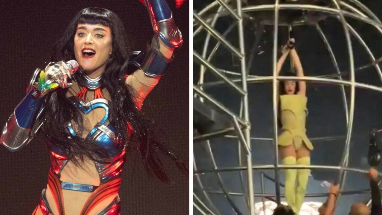 Katy Perry almost falls out of suspended sphere during concert malfunction at Adelaide show