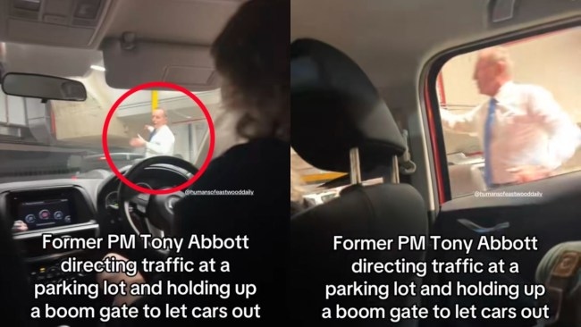 Tony Abbott's generous act as former PM spotted directing traffic inside busy underground car park in Sydney's CBD
