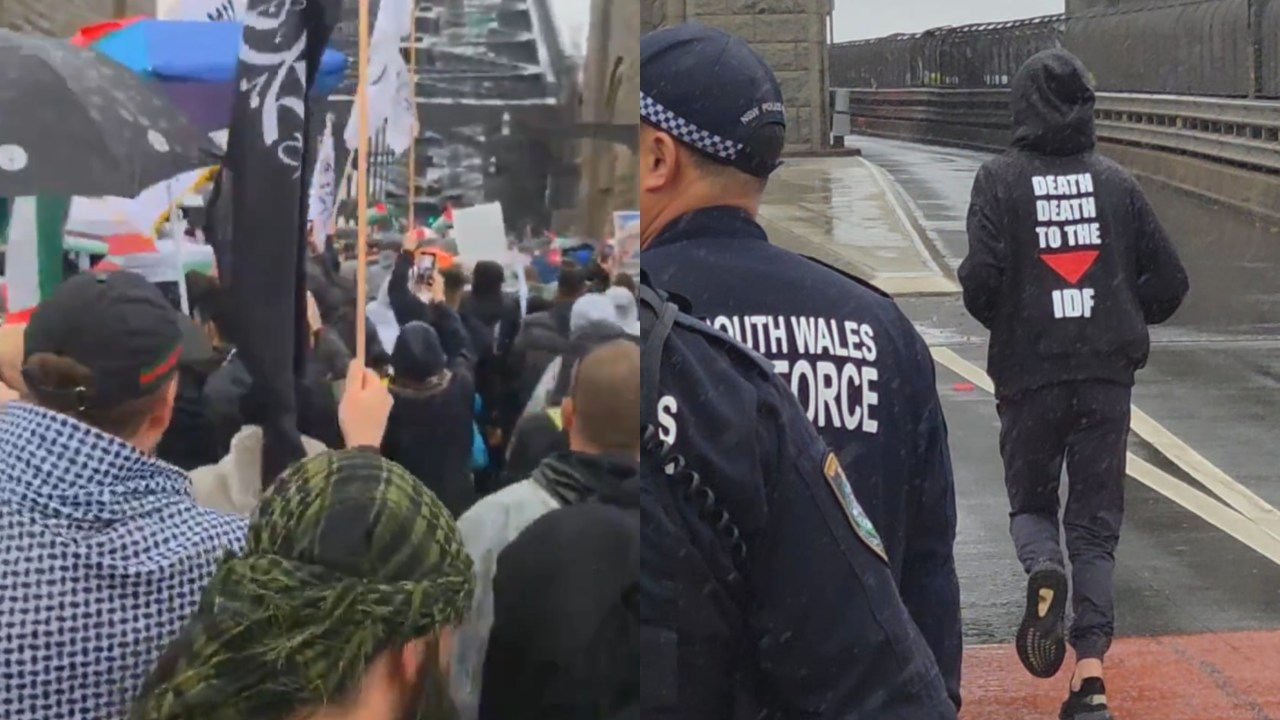 Investigations launched into death chants and terrorist flags after major pro-Palestine demonstration on Sydney Harbour Bridge