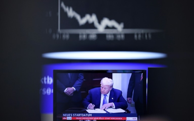 Stocks sink on Trump tariffs, US jobs data