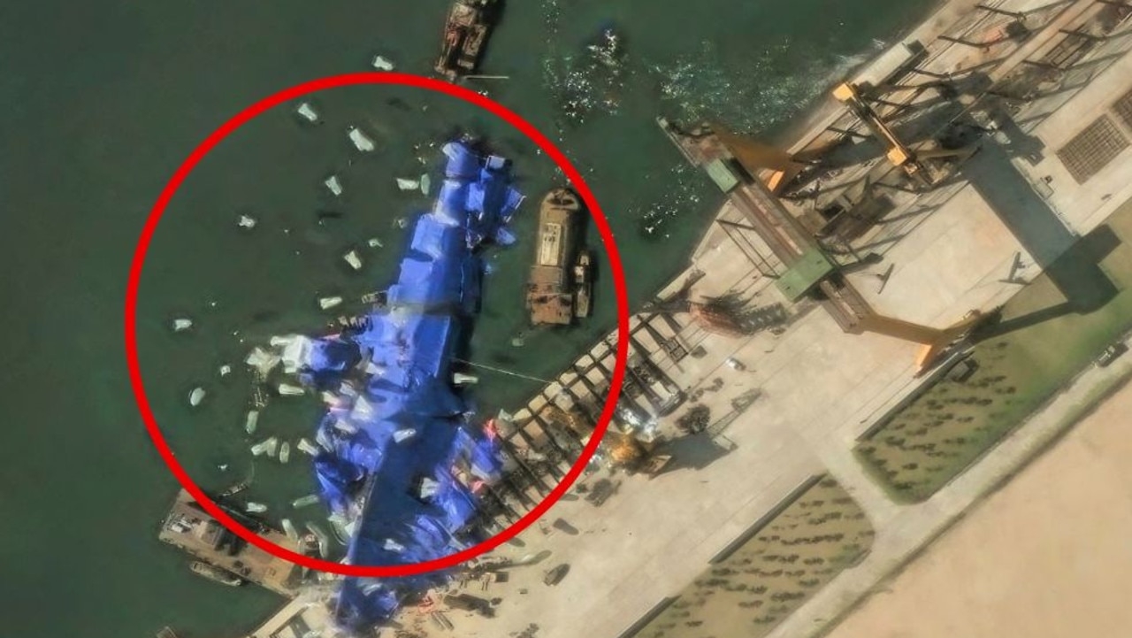 Mysterious sight appears over stricken North Korea warship